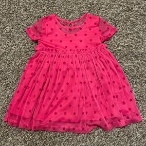 Pink tulle toddler dress with stars. Size 2T